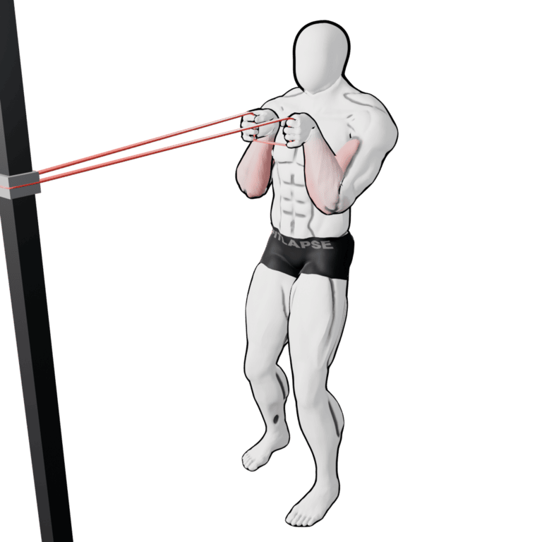 Band Face Pull — finishing position, working the lats and teres major