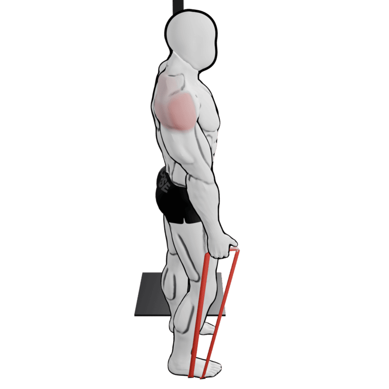 Band Lean-Away Lateral Raise — starting position