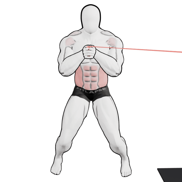 Band Pallof Press — starting position