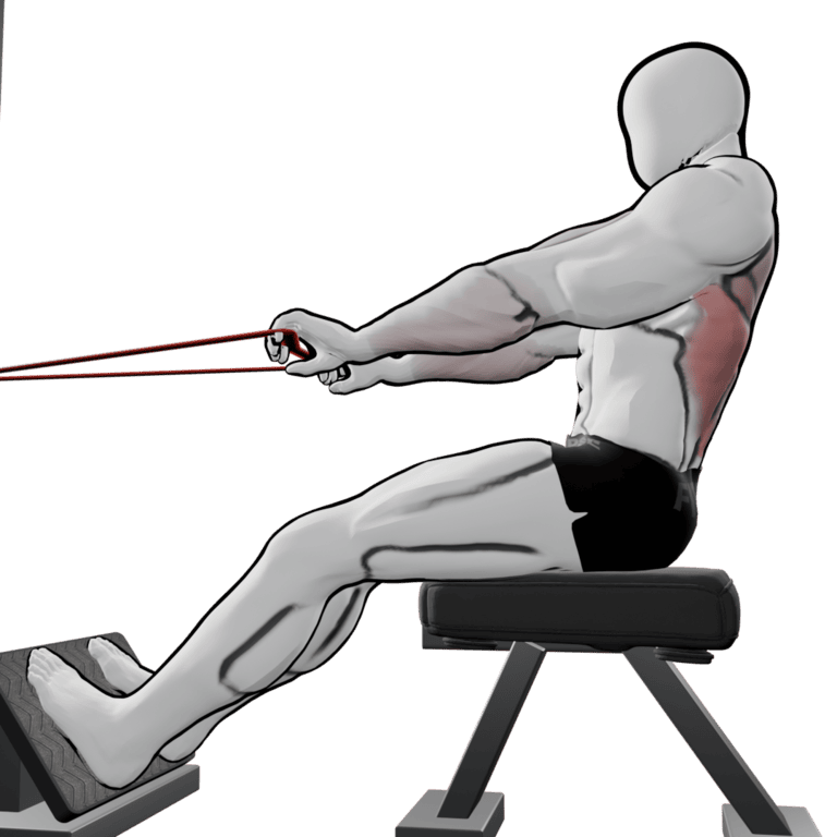 Band Seated Row — starting position