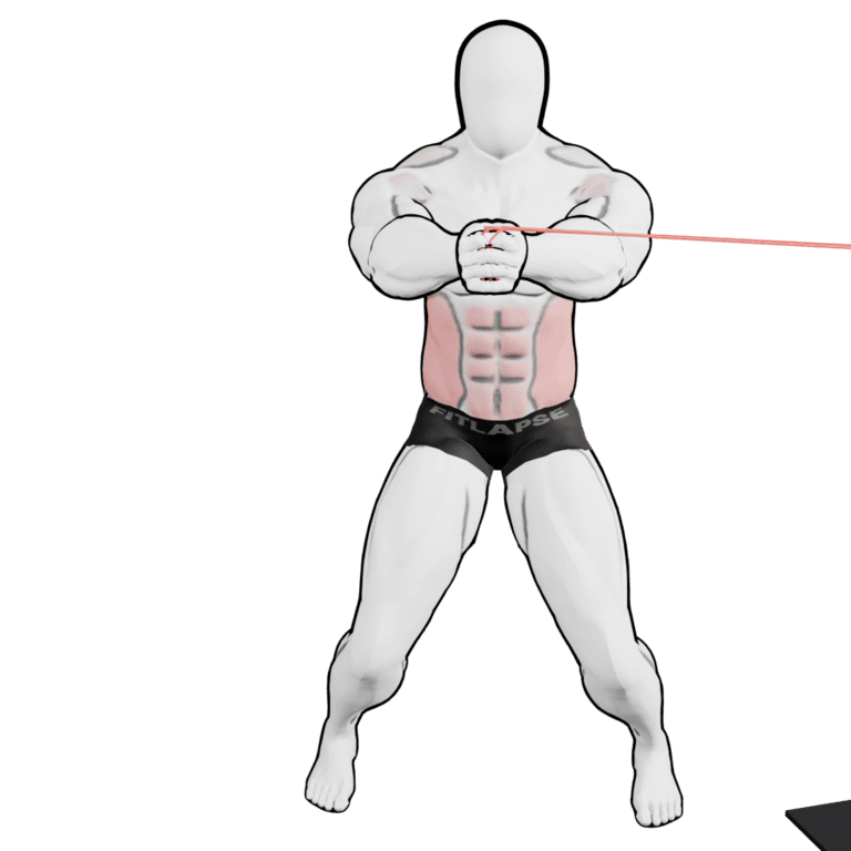 Band Standing Torso Rotation — starting position