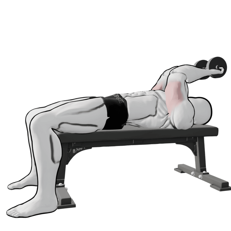 Lying Two-Hand Dumbbell Triceps Extension — starting position