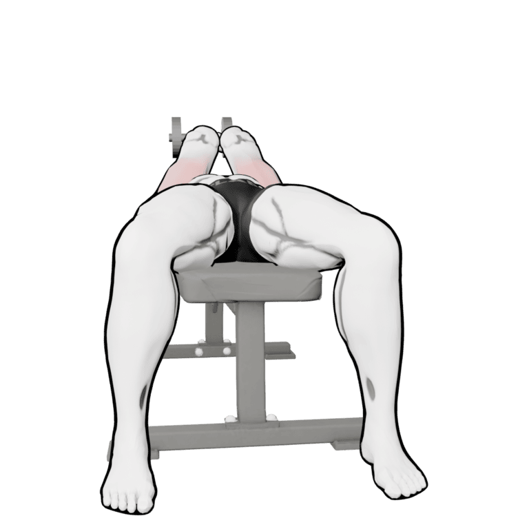 Lying Two-Hand Dumbbell Triceps Extension — starting position, second camera angle