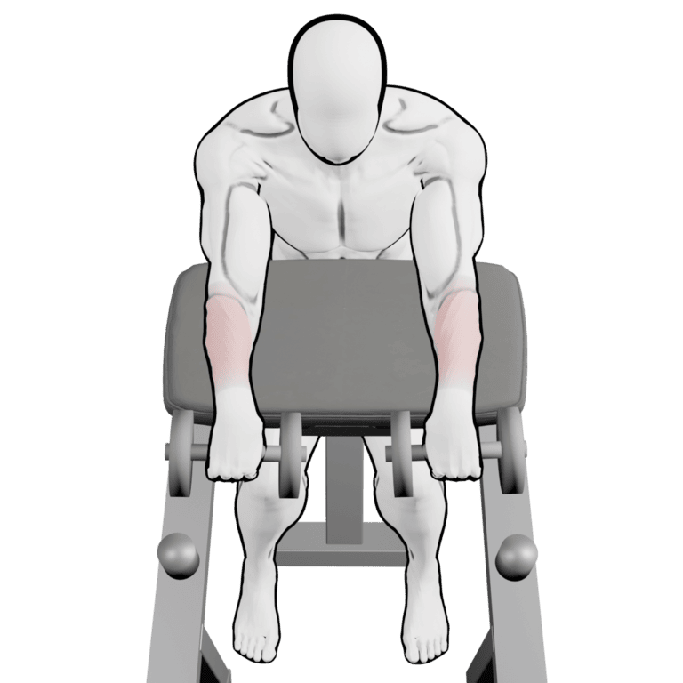 Preacher Reverse Dumbbell Wrist Curl — starting position