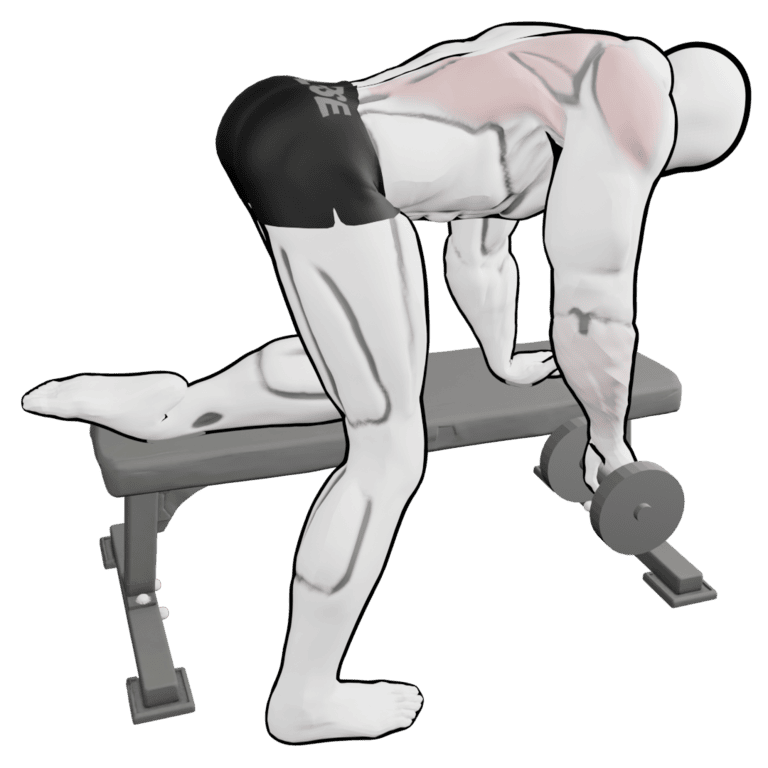Single-Arm Overhand Dumbbell Row — starting position