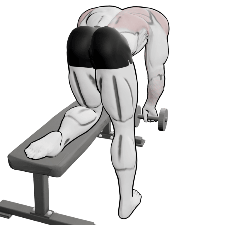Single-Arm Overhand Dumbbell Row — starting position, second camera angle