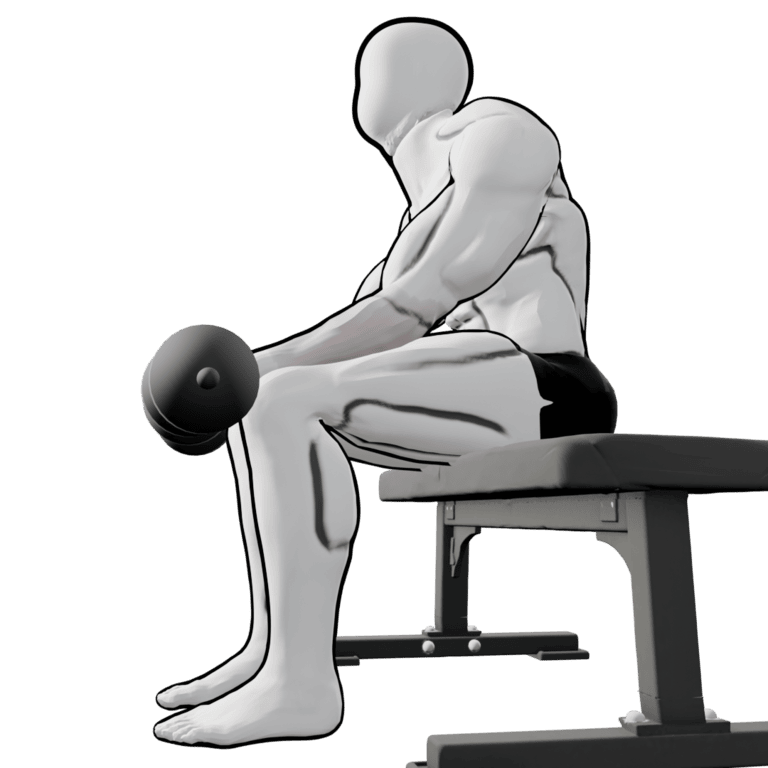 Dumbbell Wrist Curl — starting position, second camera angle