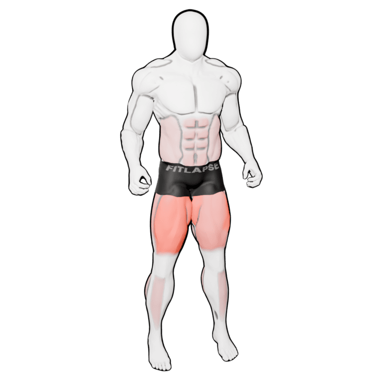 Reverse Lunge — finishing position, second camera angle, working the quadriceps and glutes