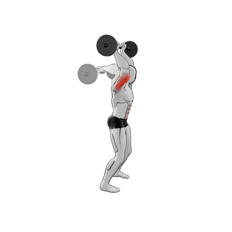 Standing EZ-Bar Overhead Triceps Extension
